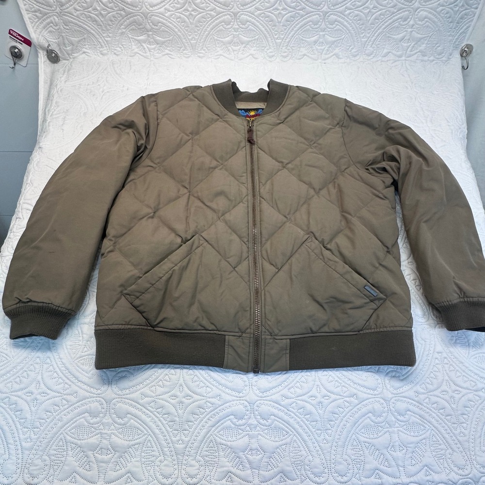 Eddie Bauer Originals Bauer Down Quilted Bomber Jacket Brown Mens XXL L18FN1032
